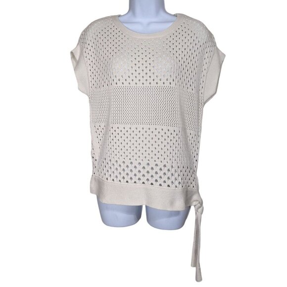 Mossimo Women's Cream Sweater open knit with side tie size M - Picture 1 of 6